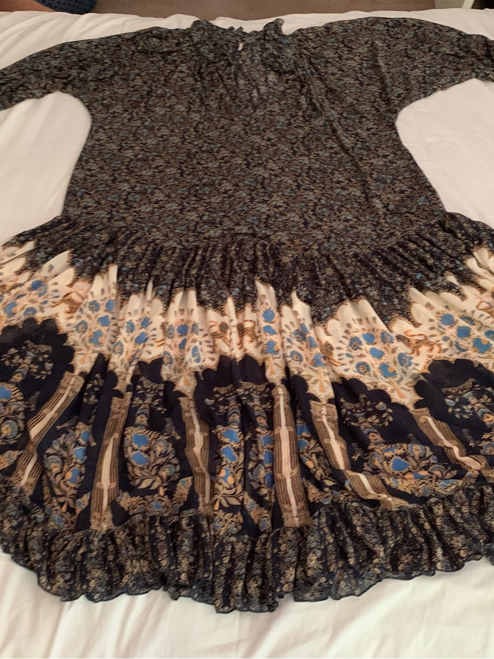 Free People Border Print Boho Maxi Dress, Size Medium - Picture 4 of 7